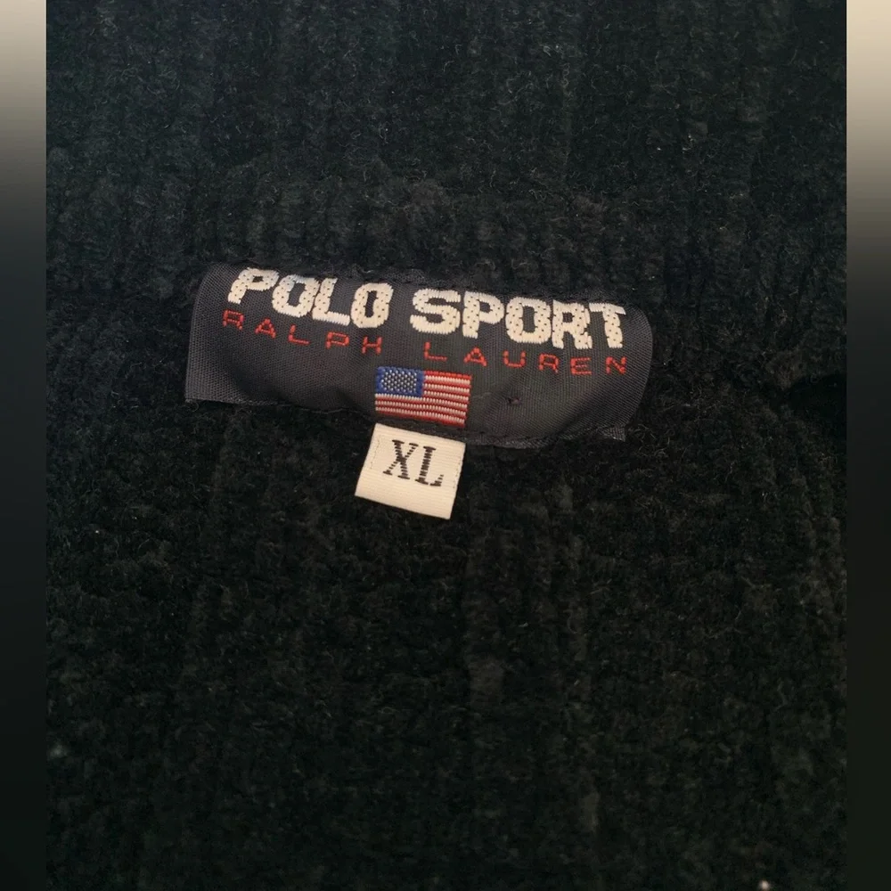 Vintage Polo‎ Sport Ralph Lauren Crewneck Knit Sweater Men’s XL Black/Grey